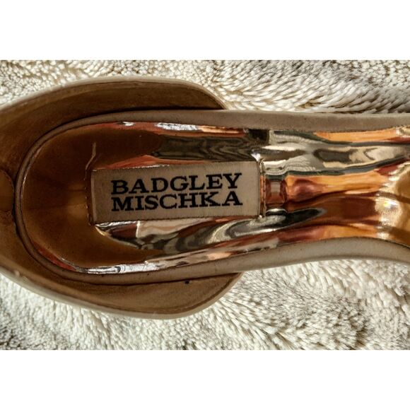 Badgley Mischka Ivory Odalis Ornamented Evening Sandals, Sz 9.5 LEFT & 8.5 RIGHT - Picture 3 of 14